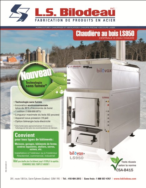 Chaudi&egrave;re au bois bienergie interieur exterieur Bilovax LS950